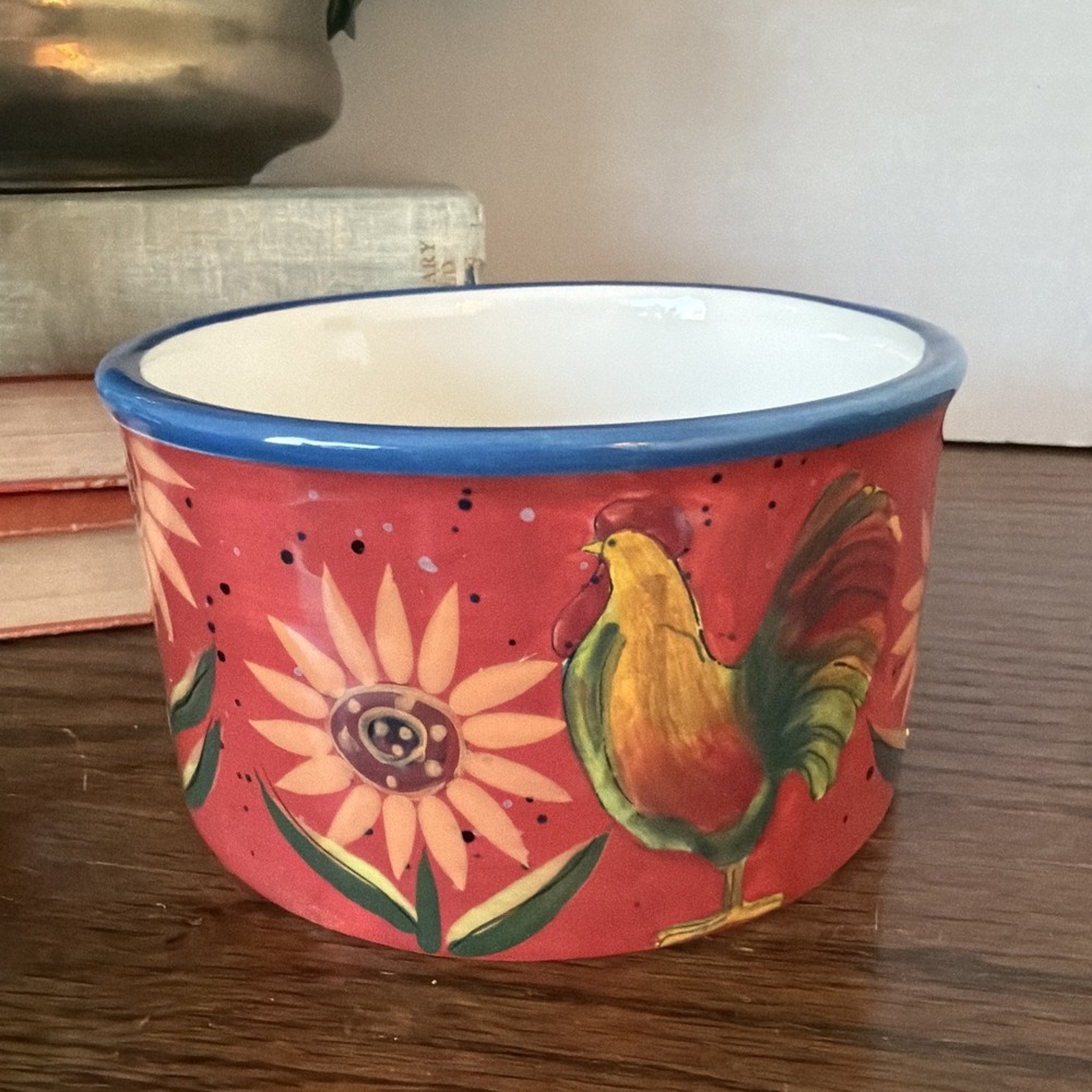 Artimino "Red Rooster" Serving Bowl – Hand-Painted Farmhouse Charm